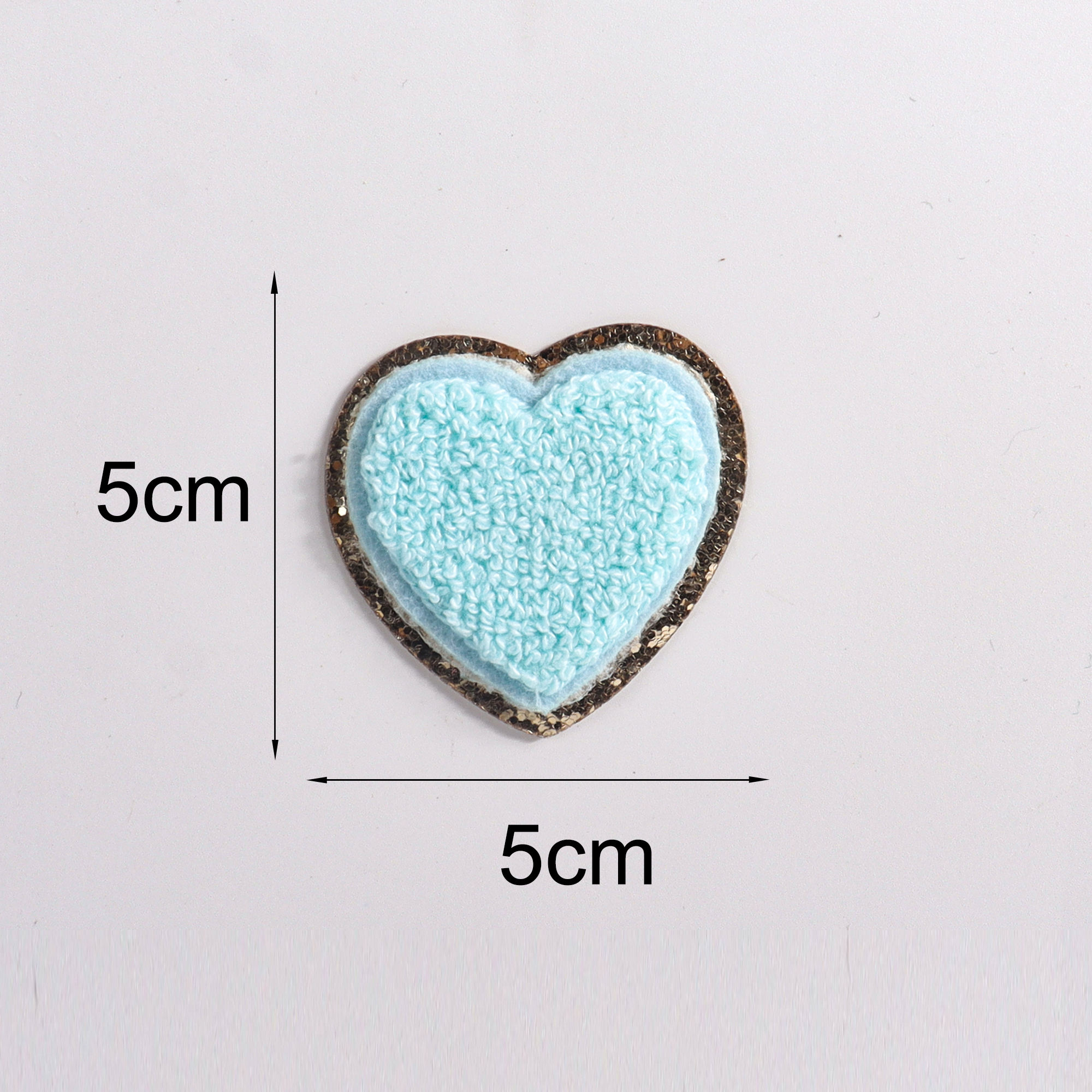 2 pezzi toppa cuore piccolo menta 5cm
