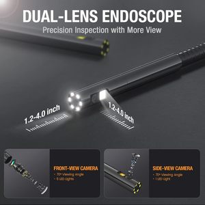 Caméra d'inspection endoscopique industrielle étanche à double objectif, écran LCD IPS de 5 pouces, sonde de 9,8 pieds, vidéo 720p, carte Micro SD <span class=keywords><strong>Teslong</strong></span> - Product Image 3
