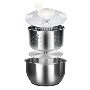 304 Stainless Steel Salad Spinner Essential Kitchen Tool <b>for</b> Dehydrating Lettuce Fruits and <b>Vegetables</b> Spinner with PP Cover - Product Image 1