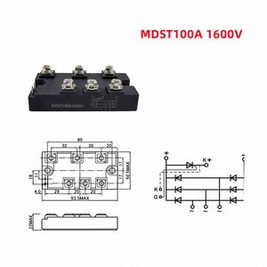 Pont redresseur triphasé MDST75A 100A 150A 200A 1600V, module redresseur onduleur contrôlable MDST100A MDST200A - Product Image 6