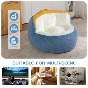 Sillón Puff Ergonómico Redondo Extra Grande, Sofá Puff Individual de Tela Suave para Uso en Interiores del Hogar - Product Image 4