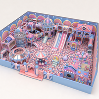 Structure de jeu intérieure commerciale personnalisée, écologique, moderne et sûre, avec thème personnalisé, comprenant un carrousel, une toboggan et une piscine à balles pour enfants.