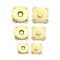 Lot de 10 paires de fermoirs magnétiques à coudre, à tige carrée en métal robuste, pour couture à la main, installation facile, 14 mm, logo en relief, réutilisables (Antique)