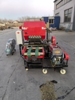 Enrouleur et ensacheur de balles rondes hydrauliques pour tracteur de grande taille avec moteur pour l'alimentation des fermes, haute efficacité, haute productivité, ensilage