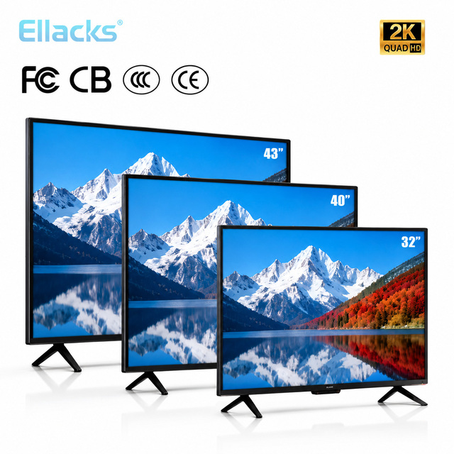 32 40 43 Inch Framed DLED Android 15 Smart TV HD FHD HDR Small Television for Bedroom Hotel OEM Wholesale