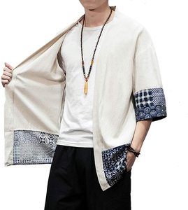 Teyanike — Cardigan léger à sept manches pour hommes, <span class=keywords><strong>veste</strong></span> <span class=keywords><strong>Kimono</strong></span> décontractée, Style <span class=keywords><strong>japonais</strong></span>, avec grue volante, ouvert sur le devant - Product Image 2