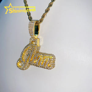 Ciondolo con ciondolo con nome personalizzato da 1.5 pollici <span class=keywords><strong>Glenn</strong></span> Moissanite con ciondolo Hip Hop gioielli Rock Idea regalo di compleanno - Product Image 5
