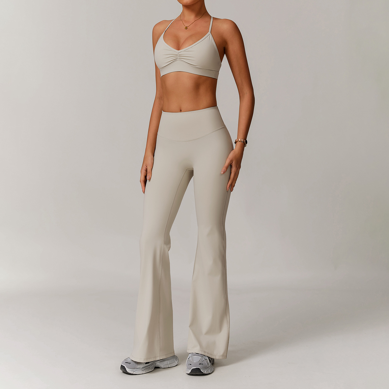 9172 Soutien-gorge 9172 Pantalon évasé Abricot gris