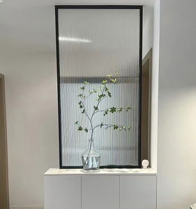 Pared divisoria de vidrio interno Perfil de aluminio Sala de estudio Divisor de <span class=keywords><strong>ducha</strong></span> Pantalla fijo de vidrio templado de 10mm Ventana interior del hogar - Product Image 5