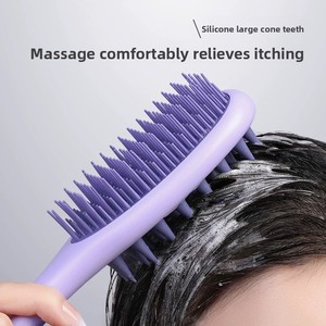 Zenidoo Dual-Use ABS Fashion Hair & Scalp Comb with Long Handle Wet/Dry Bath <b>Brush</b> for Scalp Massaging & Hair Washing - Product Image 3