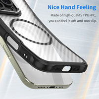 Coque de téléphone magnétique en fibre de carbone pour iPhone 17 Air 17 16 15 14 13 Pro Max, coque arrière antichoc rigide en TPU+PC
