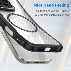 เคสโทรศัพท์แม่เหล็กคาร์บอนไฟเบอร์สำหรับ iPhone 17 Air 17 16 15 14 13 <span class=keywords><strong>Pro</strong></span> Max TPU+PC แข็งแรง ทนทานต่อแรงกระแทก - Product Image 4