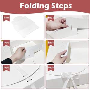 Cajas de Regalo con Tapas de Papel Kraft, Caja de Regalo Blanca con Cinta, Caja de Propuesta para Damas de Honor, para Empaque de Bodas, Cumpleaños, Cupcakes - Product Image 6