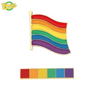 Venta al por mayor Gay Pride Rainbow Pin de solapa personalizado <span class=keywords><strong>LGBT</strong></span> Rainbow Heart Shaped Pride esmalte Metal Pin para ropa e insignia - Product Image 2