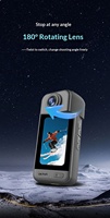 Caméra corporelle mini 4K pour casque, guidon de moto, sport, batterie, POV, Vlog, action, Wi-Fi, caméra de poche