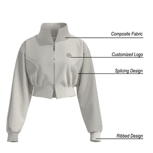 Felpa con Zip Intera Personalizzata per Fitness, Top Corto con Cappuccio per Donna, Giacca Attiva Aderente e Morbida per Allenamento - Product Image 5