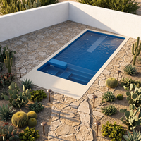 Piscine hors sol autoportante en fibre de verre de 40 pieds tout-terrain avec terrasse intégrée, idéale pour les stations balnéaires et les zones montagneuses