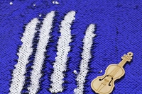 Tissus à paillettes bicolores Nanyee Textile, bleu royal et blanc, à motif rond
