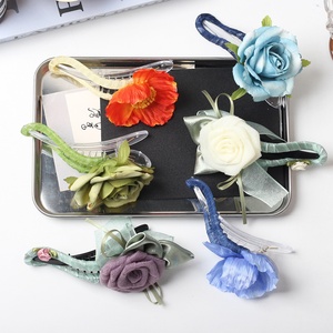 <span class=keywords><strong>Pince</strong></span> à Cheveux Femme Canard Plastique <span class=keywords><strong>Fleur</strong></span>, Chouchou en Organza Enveloppé de Fleurs, <span class=keywords><strong>Pince</strong></span> Requin pour <span class=keywords><strong>Chignon</strong></span> Fête Printemps - Product Image 4