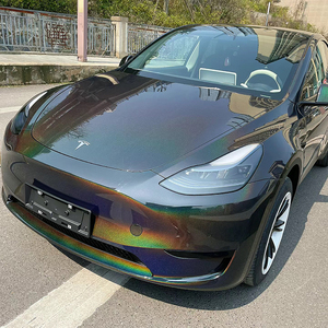 1.52*18m Gloss Laser Black PET Color Shift Auto Paint Car Vinyl <b>Wrap</b> Colors - Product Image 2