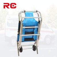 Chaise-Brancard d'Urgence Manuelle en Alliage d'Aluminium à 2 Roues, Pliable, Certifiée CE pour un Transport Sûr des Patients dans les Escaliers
