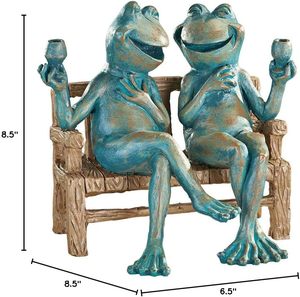 Statua da Giardino '<span class=keywords><strong>Happy</strong></span> Hour Frogs', Decorazione Perfetta per il Tuo Giardino e gli Spazi Interni - Product Image 5