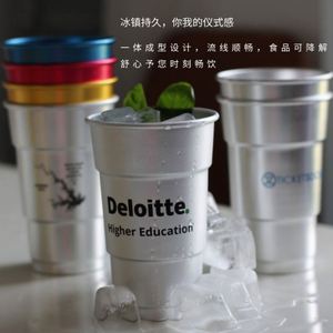 Wholesale Classic Aluminum Cold Drink Cups Bar Party Beer Mugs Rolled Edge Custom Logo Reusable Food-grade Custom Color/Size - Product Image 6