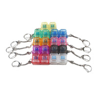 2026 Trending 4-Key Lighted Keycap Fidget Toy Portable Mechanical Switch Clicker Keychain PVC Material Unisex for Office Gift