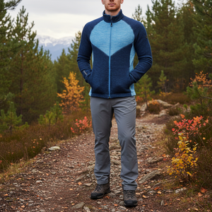 ABETONE-Veste polaire à capuche grande taille pour homme, col montant, fermeture à glissière, imprimé automne hiver, tricot brodé en polyester - Product Image 3