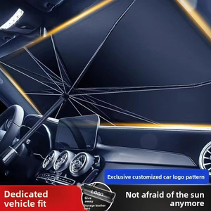 Pare-soleil de pare-brise pliable manuel avec cadre en alliage, protection solaire et isolation thermique pour voiture, idéal pour cadeaux publicitaires personnalisés - Product Image 1