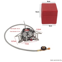 Réchaud de camping portable en acier inoxydable à trois brûleurs, design modulable, avec allumage et brûleurs coupe-vent
