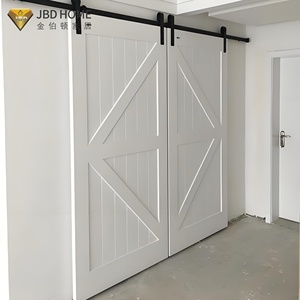Système de porte coulissante intérieure en bois de style moderne personnalisé, avec âme en <span class=keywords><strong>mousse</strong></span> acoustique imperméable, pour chambre, cuisine, salle de bain, garantie 5 ans - Product Image 2