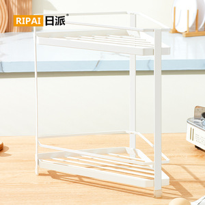 Étagère à épices Ripai Kitchen, couleur café, organisateur d'angle multifonctionnel pour comptoir - Product Image 2