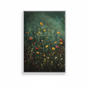 Vintage Wildflower <b>Canvas</b> Print: Elegant Botanical Wall Art for Home or Office,WHITE <b>FRAMED</b> <b>CANVAS</b> - Product Image 2