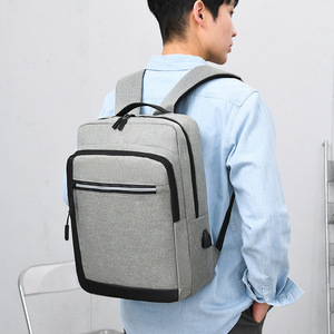 New Trendy Factory Price High Quality Casual Gray Black Leisure <b>Backpack</b> With Usb Interface Travel Laptop Multi Pocket <b>Backpack</b> - Product Image 6