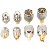 Adaptateur coaxial RF UHF de type SMA 50 Ohm en laiton plaqué or à faible perte de signal, connecteur d'antenne mâle-femelle pour radio amateur et talkie-walkie