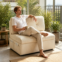 Schlafsofa für Schlafzimmer 3-in-1 Konvertierbares Klappbares Schlafsofa Extra Breiter Modus Abnehmbarer Bezug für Kinder und Gäste