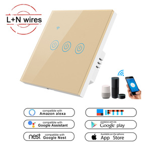 Ledeast DS-101BW 220V AC sống và trung tính dây yêu cầu Alexa Google nhà điều khiển bằng giọng nói tuya wifi thông minh cảm ứng chuyển đổi ánh sáng - Product Image 3