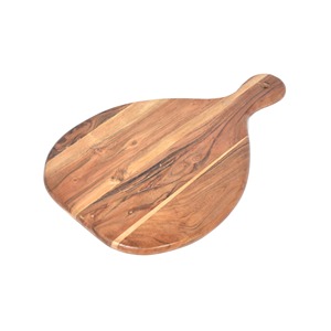 เขียงไม้อะคาเซียทรงกลมเขียงสำหรับหั่นผักและผลไม้อาหารที่บ้าน - Product Image 4