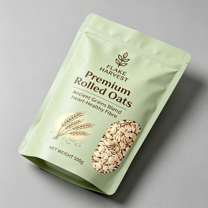 Bolsas de Plástico para Alimentos con Diseño Personalizado al por Mayor, Bolsas de Empaque Premium para <span class=keywords><strong>Avena</strong></span> Enrollada, Acabado Mate, Bolsas con Cierre Vertical, Fabricante - Product Image 2