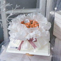 Papier d'emballage florale épaissi en papier de haute qualité, 10 pièces, emballage de gâteau orange avec fleurs