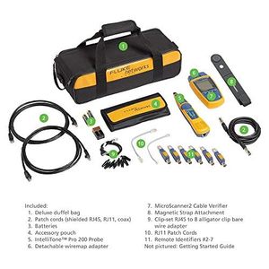 Kit Verificador de Cables de Cobre Fluke Networks MicroScanner2, Analizador de Ethernet con Pantalla LCD, Herramienta Profesional con Alimentación por Batería - Product Image 4
