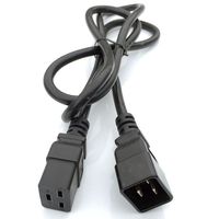 Cable de extensión de alimentación de computadora resistente de 3 pies 14AWG 20A C19 a C20 para servidores y computadoras
