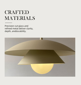 Suspension luminaire multicouche de style Mid-Century avec douille unique G9 pour îlot de cuisine, salle à manger, éclairage intérieur domestique - Product Image 6