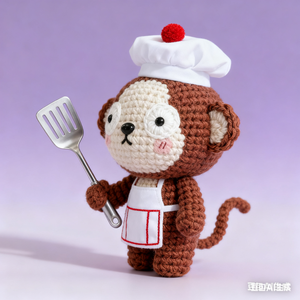 Handmade Crochet Khỉ Đồ Chơi Sang Trọng Dễ Thương Tinh Tế Beerus IP Loạt Búp Bê Nghề Nghiệp Phong Cách May Dệt Đồ Chơi Cho Linh trưởng - Product Image 2