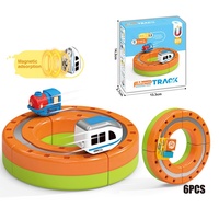 Juego de 6 piezas de vías de plástico ABS para niños, tren de alta velocidad de levitación magnética eléctrica, ensamblaje DIY educativo Montessori
