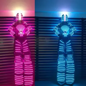 发光二极管机器人服装特拉杰高跷沃克发光二极管套装，带角色扮演头盔发光服装，用于舞厅展示架 - Product Image 5