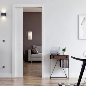 Puertas interiores de bolsillo corredizas Puerta de cavidad de Madera Laminada compuesta para el hogar Apartamento de hotel plano - Product Image 3