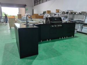 Elegante & Zeitgenössische Moderne Luxuriöse Premium Modulare <span class=keywords><strong>Outdoor</strong></span>-Gartenküche mit Vollständigen Schränken, 6-Brenner-Grill & Kochinsel - Product Image 4