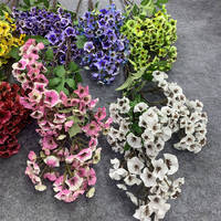 B-1319 Décoration de plafond moderne faite à la main de haute qualité pour la Saint-Valentin, fleurs suspendues artificielles à 3 branches, fruits perlés à longue tige